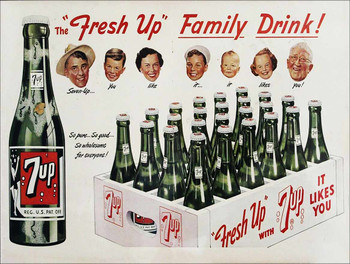 7 Up "Fresh Up" the Family Drink Soda Metal Sign