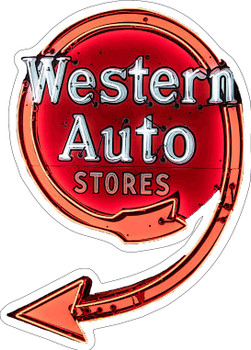 Western Auto Stores Neon Style Plasma Cut Metal Sign