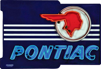 Pontiac Neon Stylized Laser Cut Metal Sign (not a neon)