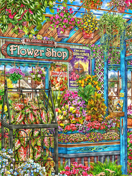 Flower Shop Metal Sign by Michael Fishel