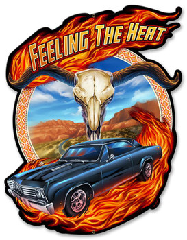 Hot Rod Steer Skull plasma metal sign Hot Rod Steer Skull plasma metal sign