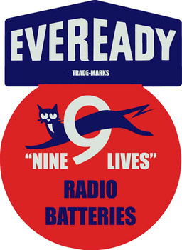Eveready Nine Lives Radio Batteries Plasma Cut Metal Sign
