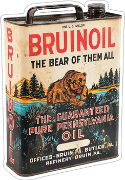 Bruinoil Pure Pennsylvania Oil Can Plasma Cut Metal Sign