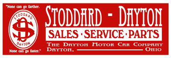 Stoddard Dayton Sales Service Parts Metal Sign 30 by 10