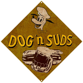 Dog 'N Suds Rustic 15" Square Metal Sign