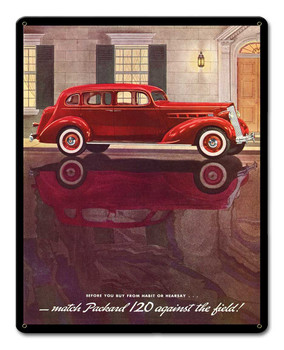 1936 Red Packard Advertisement Metal Sign 1936 Red Packard Advertisement Metal Sign