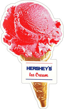 Hershey's Ice Cream Cone Advertisement Laser Cut Metal Sign 