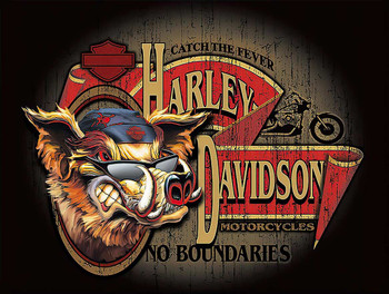 No Boundaries Wild Hog Biker Harley Davidson Metal Sign No Boundaries Wild Hog Biker Harley Davidson Metal Sign