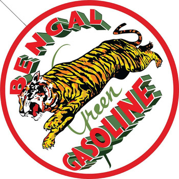 Bengal Green Gasoline, Automotive Round Metal Sign Bengal Green Gasoline, Automotive Round Metal Sign