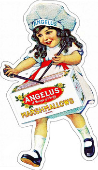 Angelus Marshmallow Girl Advertisement Plasma Cut Metal Sign
