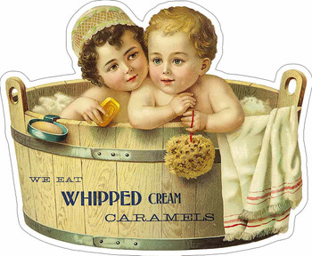 Whipped Cream Caramels Baby Bath Advertisement Metal Sign