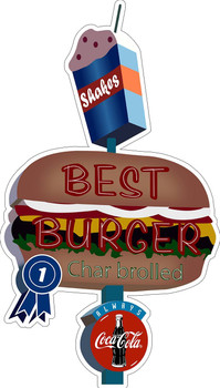 Best Burger Plasma Cut Metal Sign Best Burger Plasma Cut Metal Sign