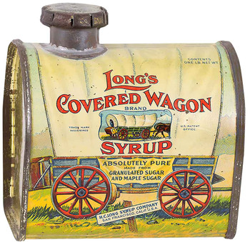 Long's Covered Wagon Syrup Metal Sign