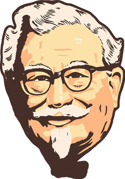 Colonel Sanders KFC Face Metal Sign Colonel Sanders KFC Face Metal Sign
