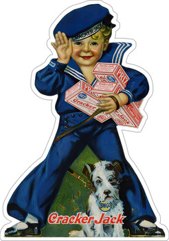 Cracker Jack Sailor Boy Metal Advertising Sign Cracker Jack Sailor Boy Metal Advertising Sign