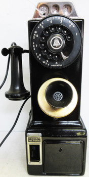 Automatic Electric Pay Telephone 3 Coin Slot 1930's 