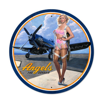 Angels Corsair  42 " Diameter Metal Sign