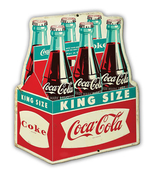 Coca-Cola King Size Six Pack Plasma Cut Metal Advertising Sign