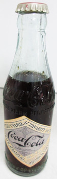 Coca-Cola Straight Sided Glass Bottle Meridian, MISS Circa 1910 Coca-Cola Straight Sided Glass Bottle Meridian, MISS Circa 1910