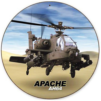 Apache Vintage 14" Round Metal Sign