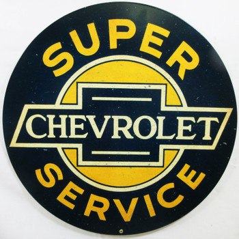 Chevrolet Super Service 14" Round Metal Sign