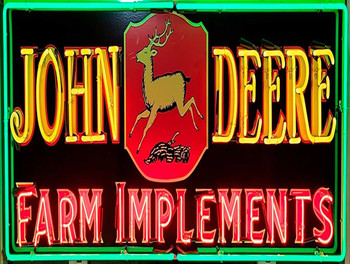 John Deere Farm Implements Advertising Neon Sign (not real Neon)