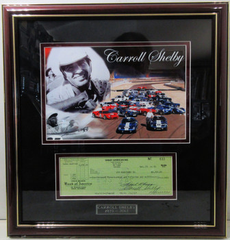Carroll Shelby Framed Autograph Check #633 dtd Nov 29 '62