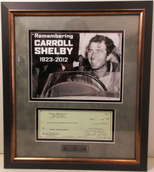 Carroll Shelby Framed Autograph Check #1486 dtd March 5 1963