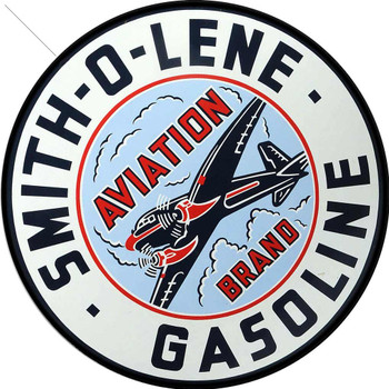 Smith-O-Lene Aviation Gasoline 14" Round Metal Sign