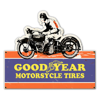 Good Year Motorsycle Tires Plasma Cut Metal Sign