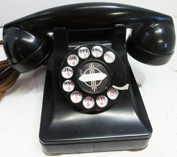 Western Electric Model 302 Prewar Rotary Telephone Fully Restored Cloth Cords