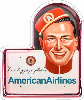 American Airlines Laser Cut Advertising Neon Image Metal Sign (not real neon)