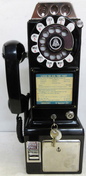 Northern Electric Black Pay Telephone 1950's Fully Restored