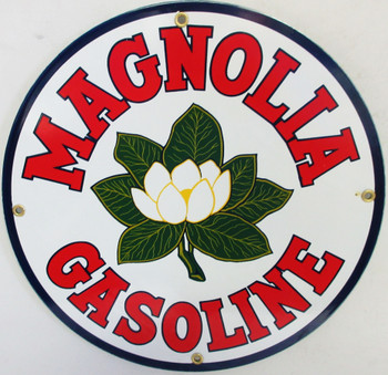 Magnolia Gasoline 12" New Round Porcelain Metal Sign