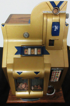 MILLS 1c QT Chevron Slot Machine circa 1936 Original MILLS 1c QT Chevron Slot Machine circa 1936 Original