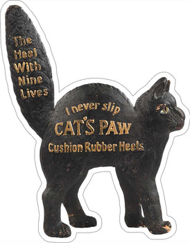 Cat's Paw Rubber Heels Laser Cut Metal Advertising Sign