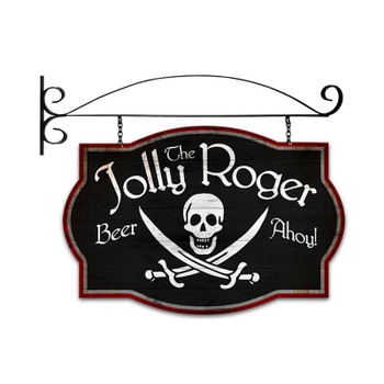 Jolly Roger Tavern Hanging  Laser Cut Metal Sign