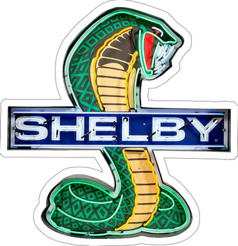 Shelby Snake Neon Stylized Metal Sign ( not real neon)