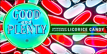 Good and Plenty Candy image Neon Metal Sign (not real neon)