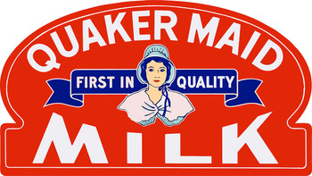 Quaker Maid Milk Laser Cut Metal Sign