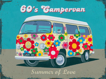 Campervan  60's-Summer of Love Metal Sign