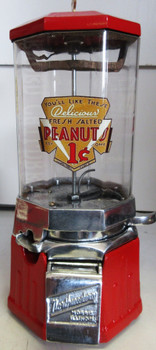 Northwestern Orange 1c Porcelain Peanut Dispenser Model 33 Junior Circa 1930's