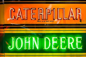 Caterpillar / John Deere Neon Stylized Laser Cut Metal Sign ( not real neon)