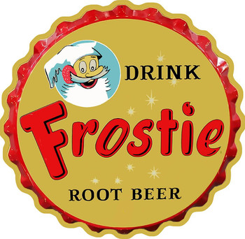 Frostie Bottle Cap Laser Cut Metal Advertisement Sign