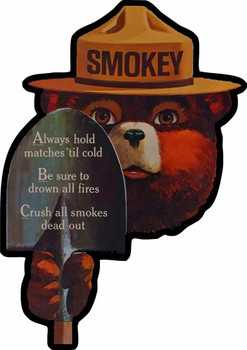 Smokey Laser Cut Metal Advertising Sign