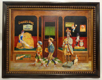 C. Hurst & Son's General Store 1930's byLee Dubin Framed Original Art