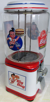 Acorn Nickel Peanut Bulk Vend Dispenser Bob's Big Boy Theme Circa 1950's
