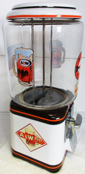 Acorn Penny Round Gum Dispenser AW Rootbeer Theme Circa 1950's