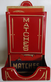 Vintage Match Wall Hanger Holder Circa 1940's Red