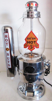 Roy Stringer 5c Hot Peanut Dispenser with Cup Holder Circa 1940